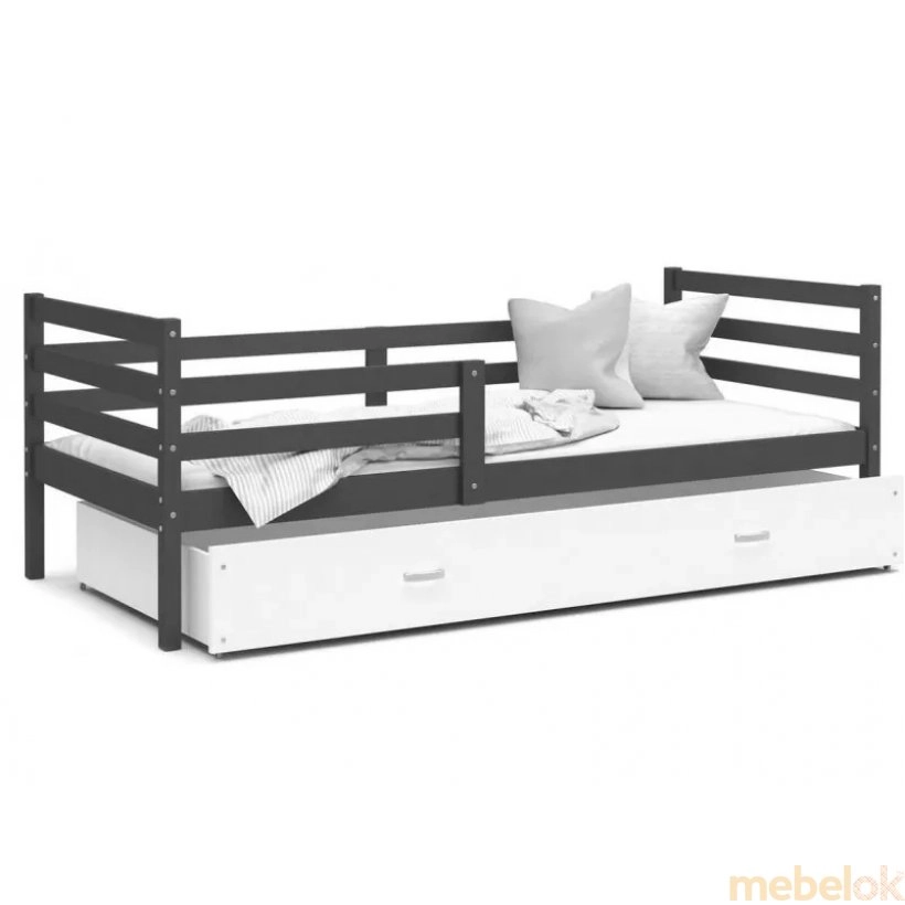 Ліжко Джек П 80x160 білий - сірий