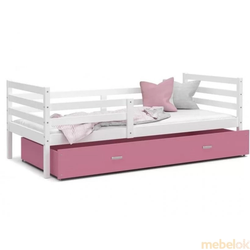 Кровать Джек П 80x160 Pозовый - Белый