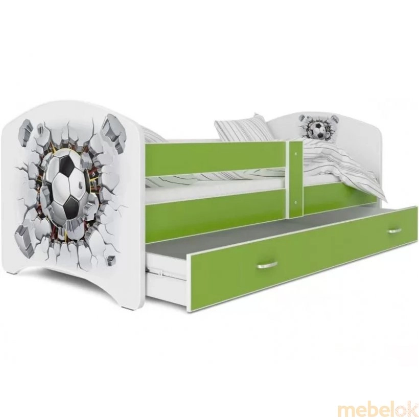 Кровать Lucky 80x180 белый - зеленый - III