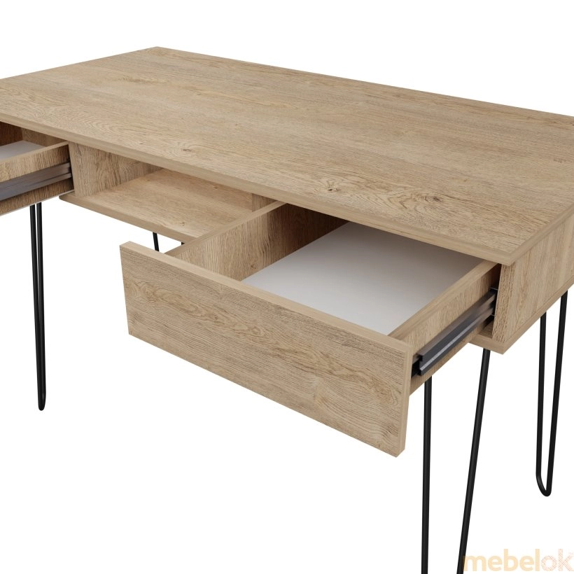 стіл з виглядом в обстановці (Стол письменный Неман РИДЖ Дуб песочный)