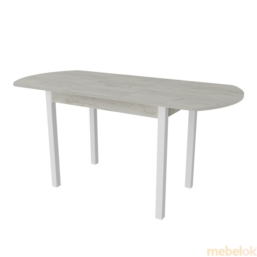 стіл з виглядом в обстановці (Стіл обідній Модерн Дуб крафт білий - Білий)