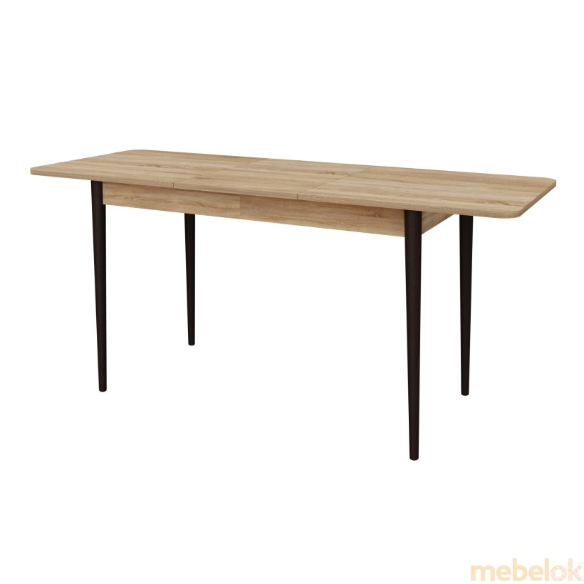 стіл з виглядом в обстановці (Раздвижной стол Неман МОНО прямоугольный Дуб сонома/Венге)