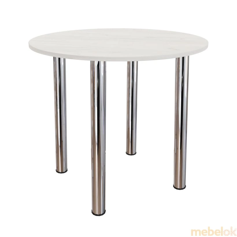 Обідній стіл ЯРЛ D800 Дуб крафт білий/Хром