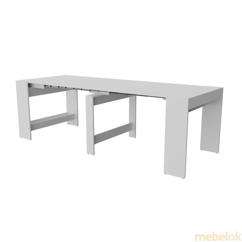 Обеденный раздвижной стол для кухни Неман ПИТОН Лайт Белый від фабрики Неман (Neman)