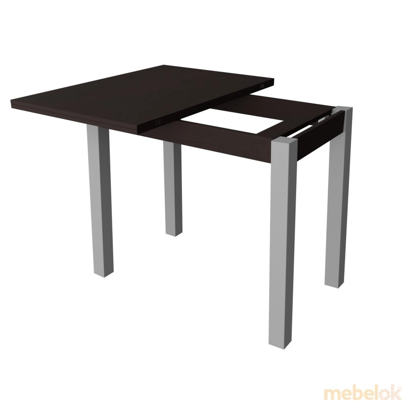 стіл з виглядом в обстановці (Стол обеденный раскладной Неман ЮК Венге/Серый)
