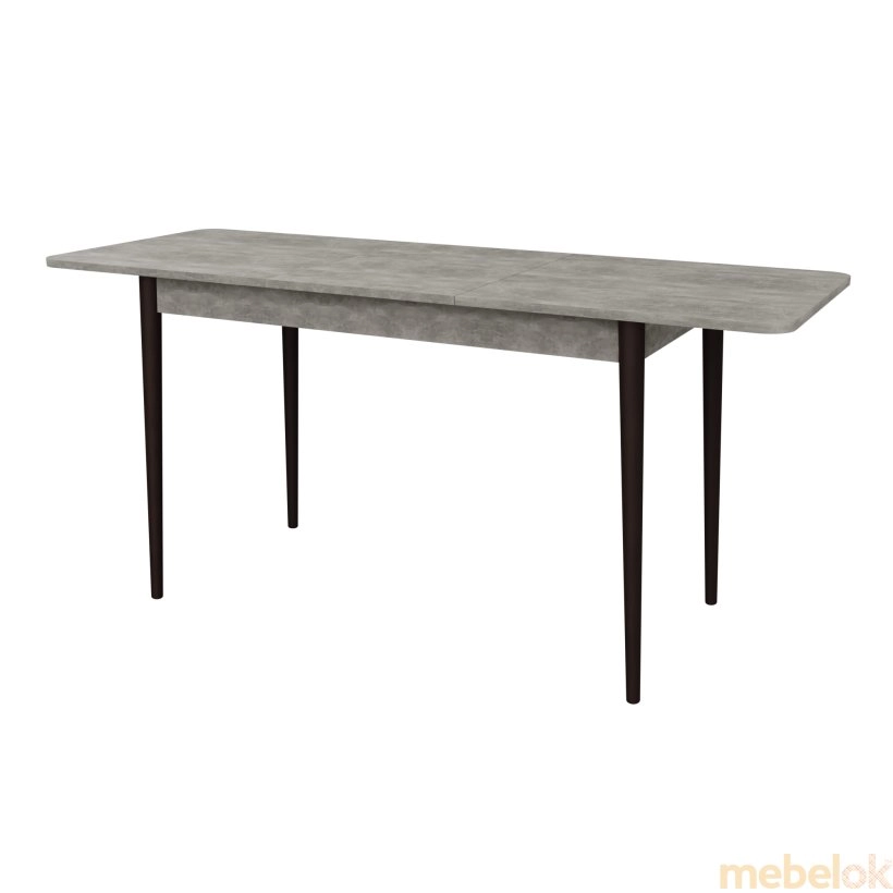 стіл з виглядом в обстановці (Раздвижной стол Неман МОНО прямоугольный Бетон/Венге)
