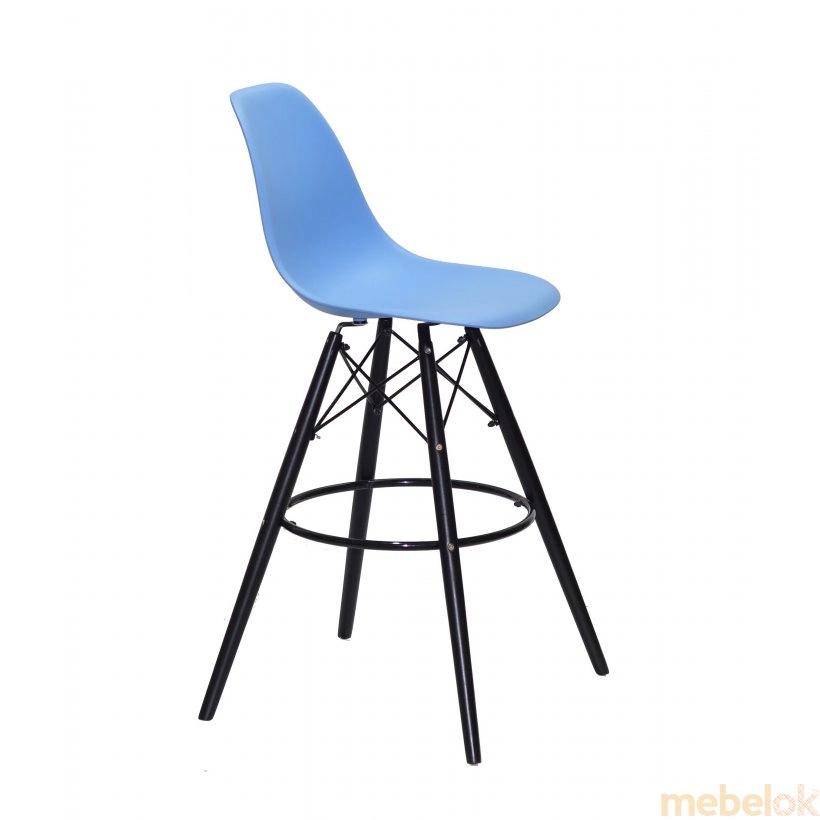стілець з виглядом в обстановці (Стул NIK BAR 75-BK голубой 53)