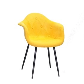 Кресло LEON SOFT Metal-BK (ML) Ш-Л Желтый G-100