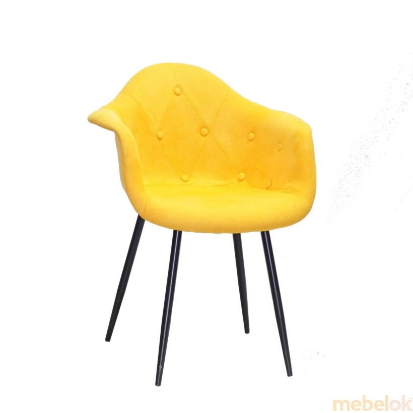 Кресло LEON SOFT Metal-BK (ML) Ш-Л Желтый G-100