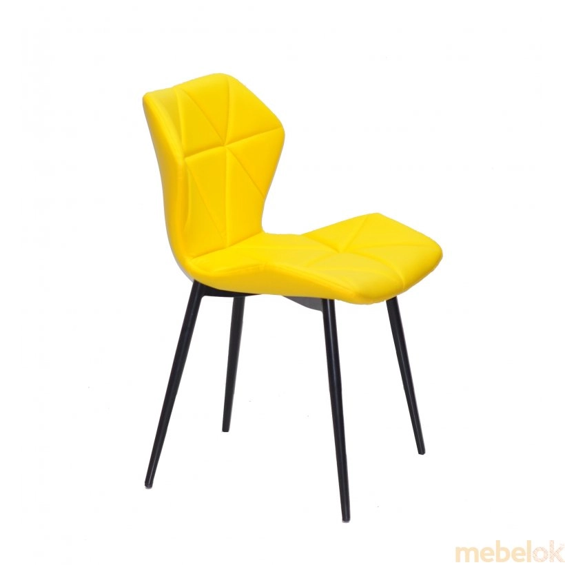 стул с видом в обстановке (Стул GREG Metal-BK ЭК желтый 1006)
