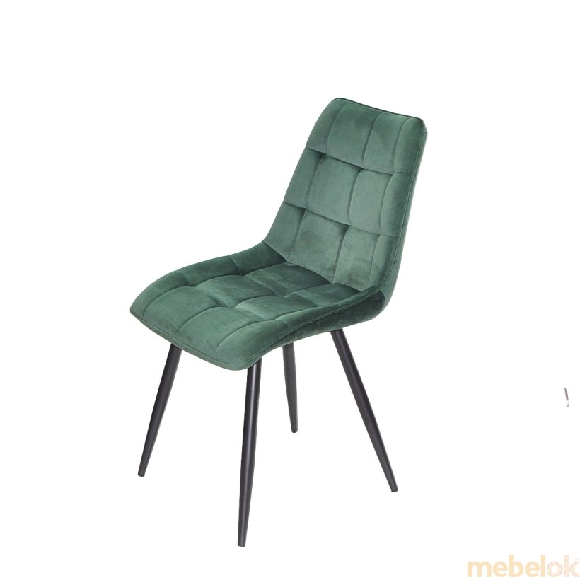стілець з виглядом в обстановці (Стілець ALABAMA BK Б-Т Зелений OR-853)