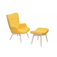 Кресло REGENT с пуфом Желтый W-4