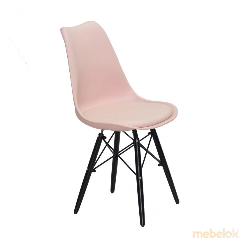 стул с видом в обстановке (Стул Milan - В - BK розовый 63)