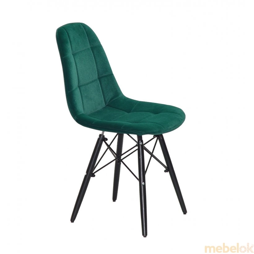 стул с видом в обстановке (Стул PETER BK Б-Т зеленый B-1003)
