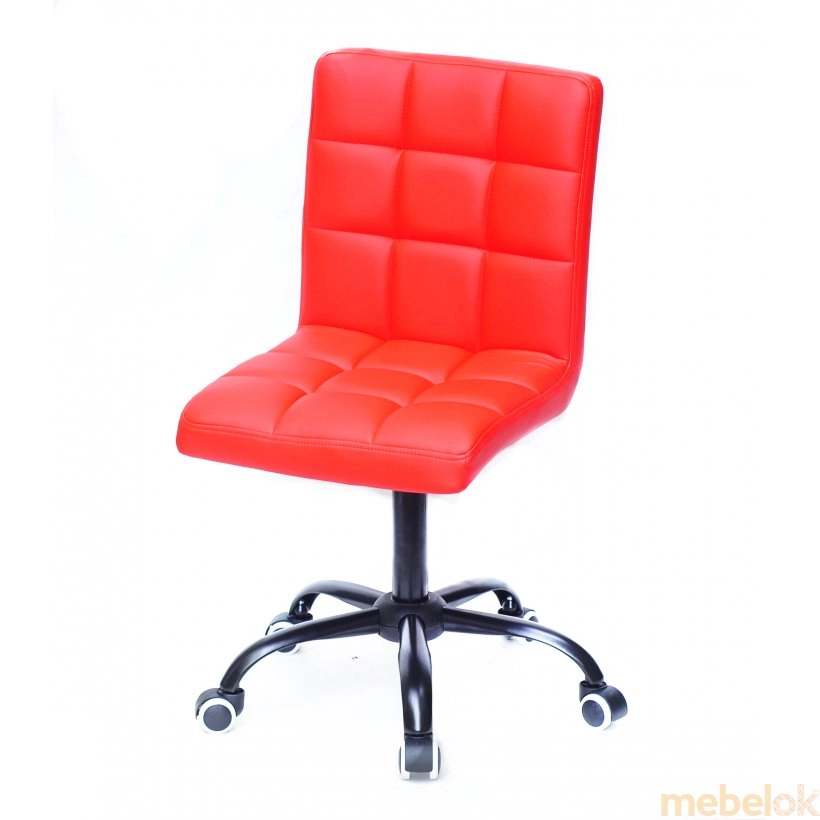 стілець з виглядом в обстановці (Стілець Augusto BK - Office екокожа Червоний 1007)