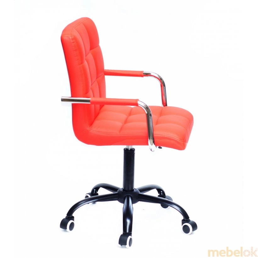 Кресло Augusto-ARM BK - Office экокожа Красный 1007