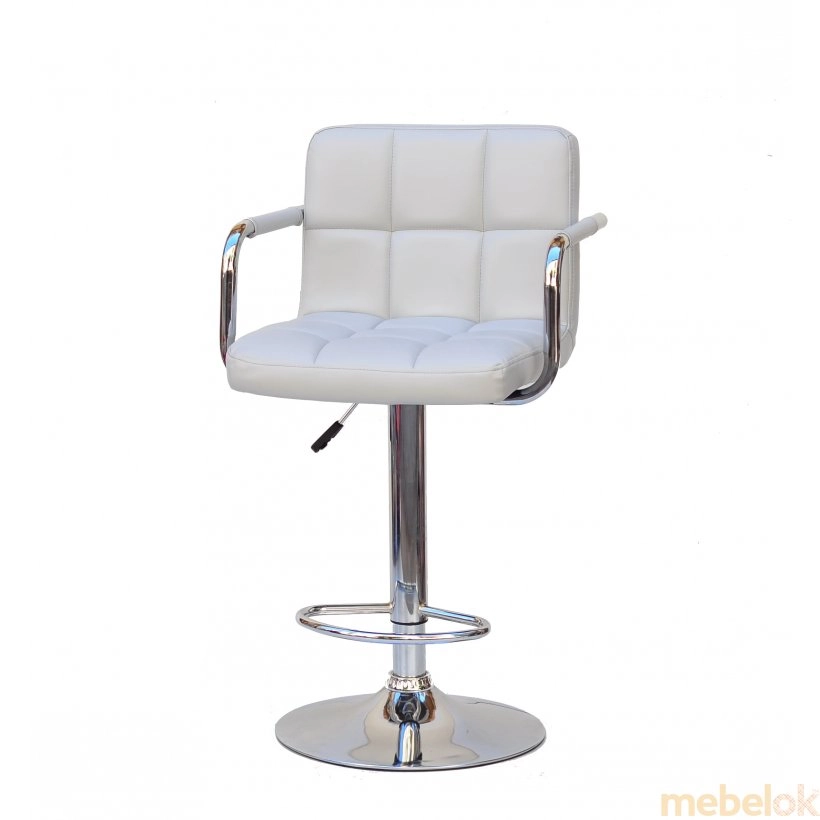 стул с видом в обстановке (Стул Arno-ARM BAR CH - BASE экокожа серый 1008)