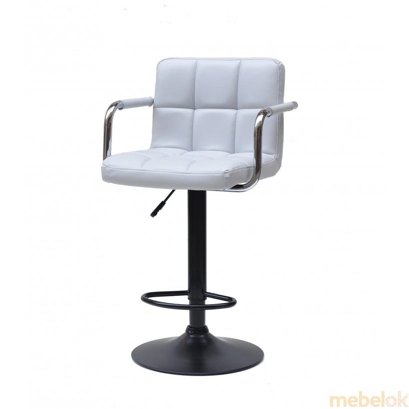 стул с видом в обстановке (Стул Arno-ARM BAR BK - BASE экокожа серый 1008)