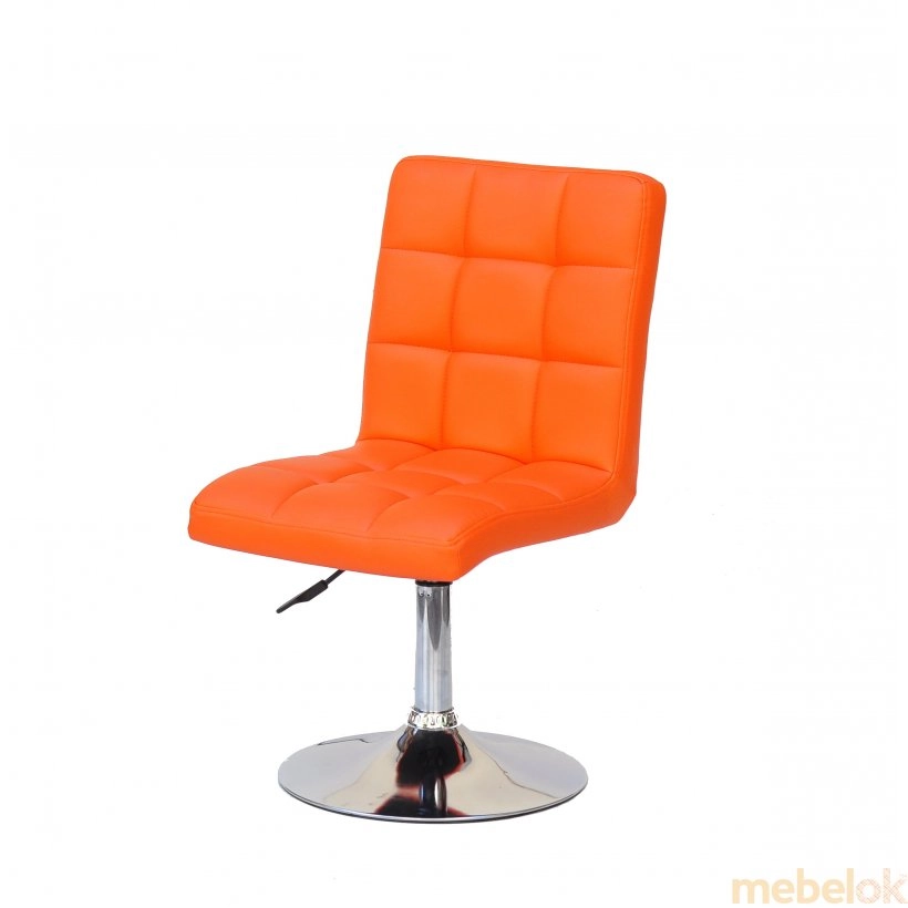 стул с видом в обстановке (Стул Augusto CH - BASE экокожа оранж 1012)