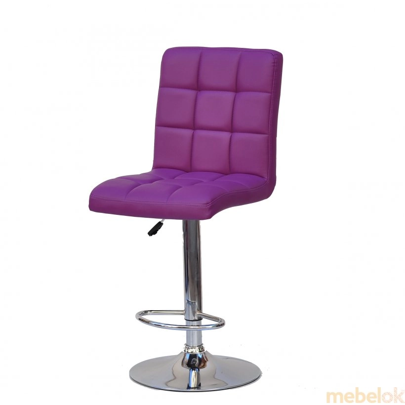 стул с видом в обстановке (Стул Augusto BAR CH - BASE экокожа пурпур 1010)
