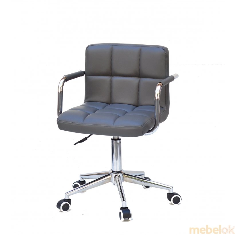 стул с видом в обстановке (Кресло Arno-ARM Modern Office экокожа Серый 1001)