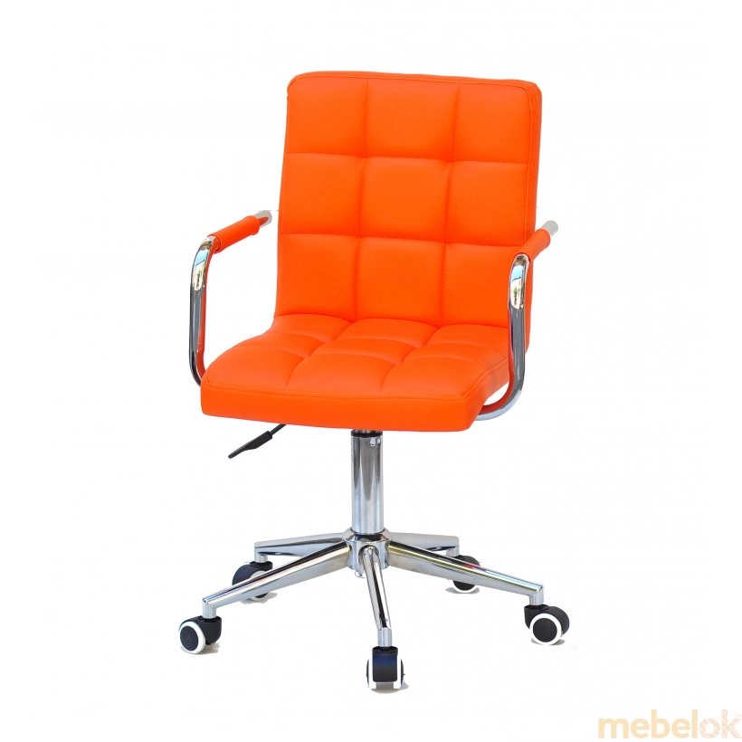 стул с видом в обстановке (Кресло Augusto-ARM Modern Office экокожа оранж 1012)