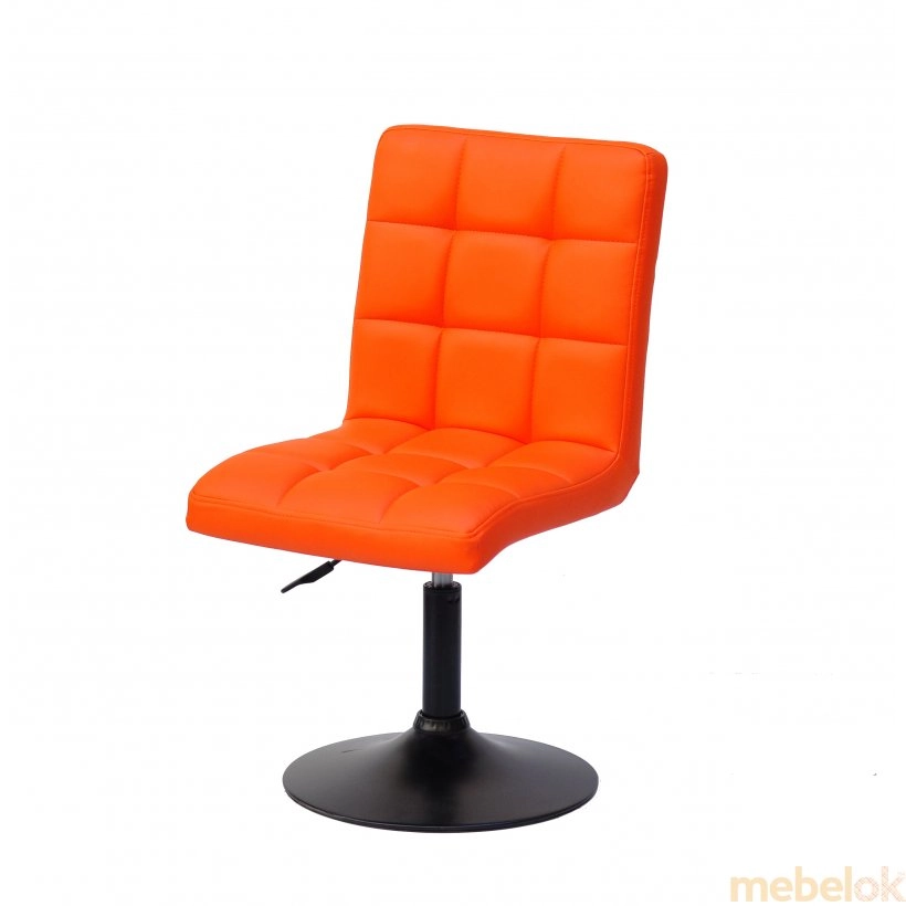 стул с видом в обстановке (Стул Augusto BK- BASE экокожа оранж 1012)