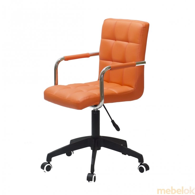 Крісло AUGUSTO-ARM BK-Modern Office екокожа оранж 1012 від фабрики Onder Mebel  (Ондер Мебель)