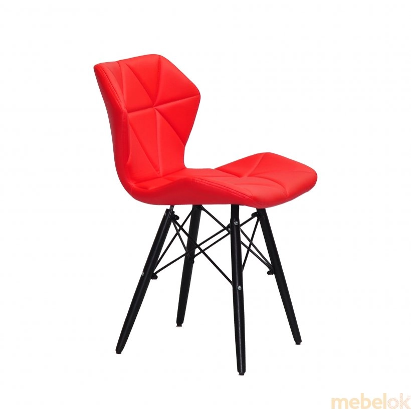 стул с видом в обстановке (Стул GREG BK экокожа красный 1007)