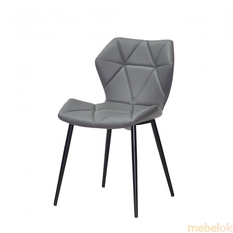 стул с видом в обстановке (Стул GREG ML экокожа серый 1001)