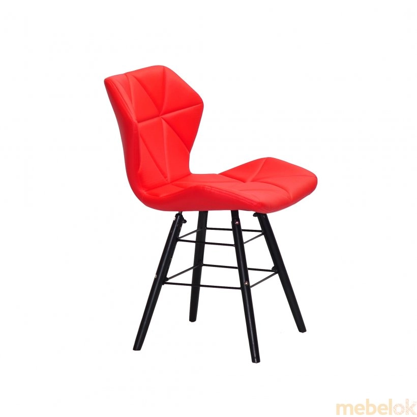 стілець з виглядом в обстановці (Стілець GREG Q-BK екошкіра червоний 1007)