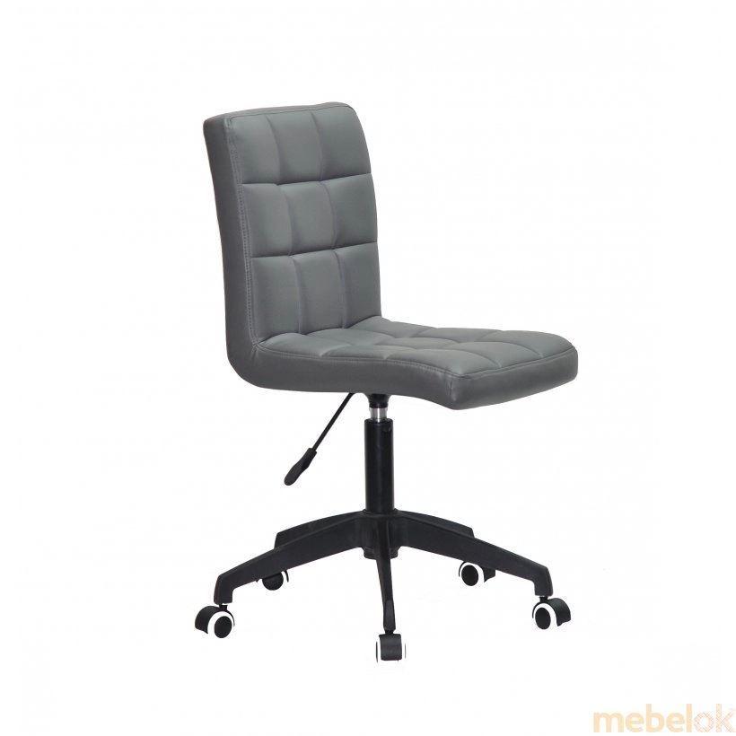 стул с видом в обстановке (Стул AUGUSTO BK-Modern Office экокожа серый 1001)
