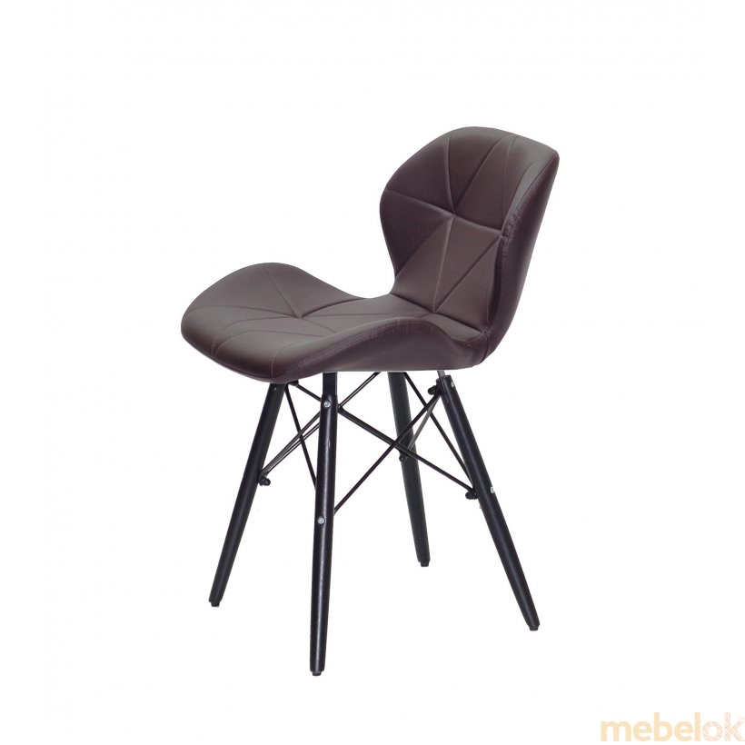 стул с видом в обстановке (Стул INVAR Black ЭК коричневый 80)