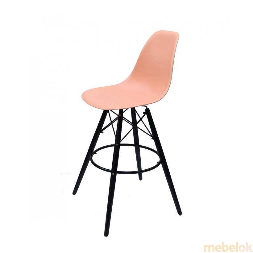 стілець з виглядом в обстановці (Стілець Nik BAR 75 - BK рожевий 64)