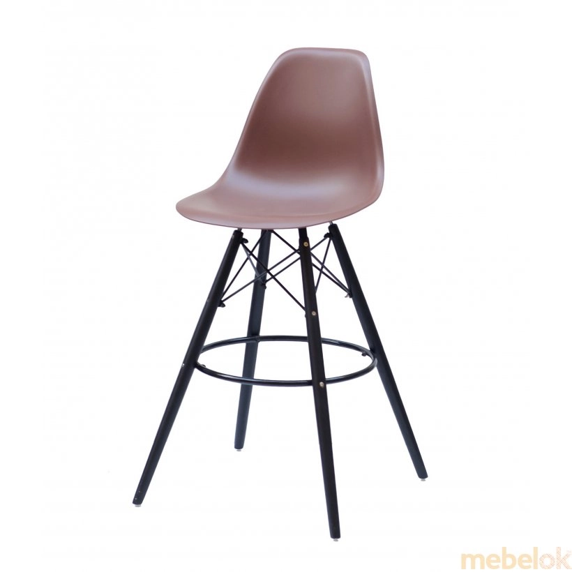 стілець з виглядом в обстановці (Стілець Nik BAR 75 - BK коричневий 120)