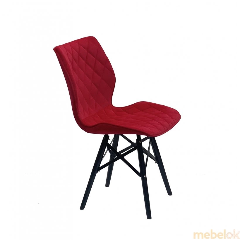 стілець з виглядом в обстановці (Стул NOLAN XXL-BK червоний B-1016)