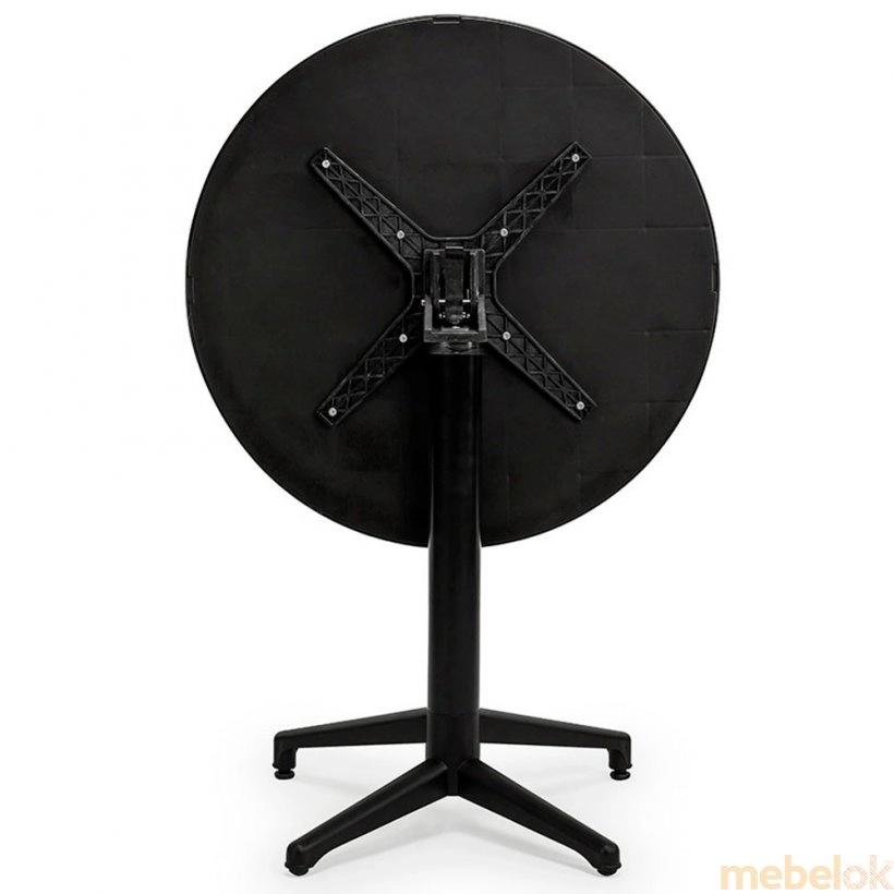 Стол с откидной столешницей Moon-S d70  черный от фабрики Papatya (Папатия)