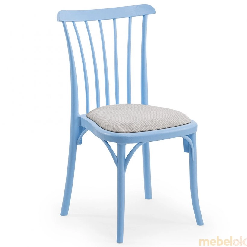 стул с видом в обстановке (Стул Gozo Pad голубой)