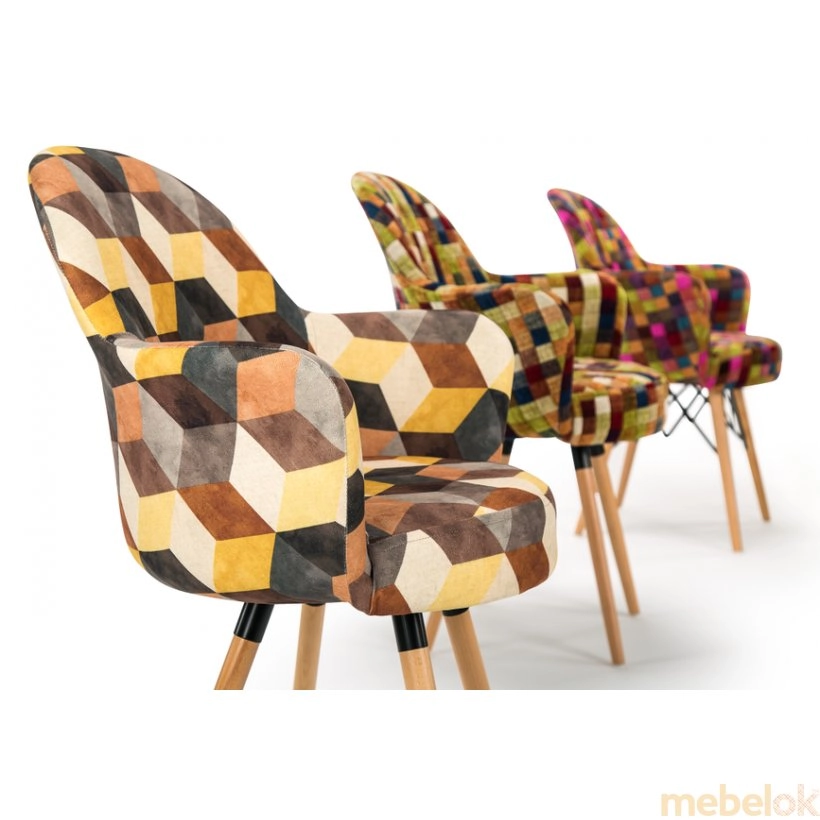 Кресло Gora-N ножки буковые, сиденье с тканью SIESTA 301 от фабрики Papatya (Папатия)