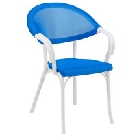 Кресло Flash-N белая слоновая кость - синий