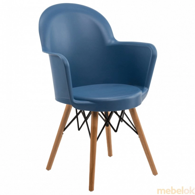 Кресло Gora-V ножки буковые синий джинс
