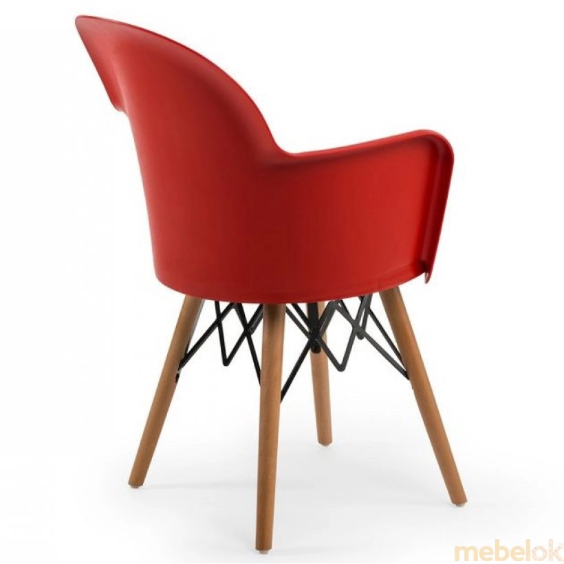 Кресло Gora-V ножки буковые красное с другого ракурса
