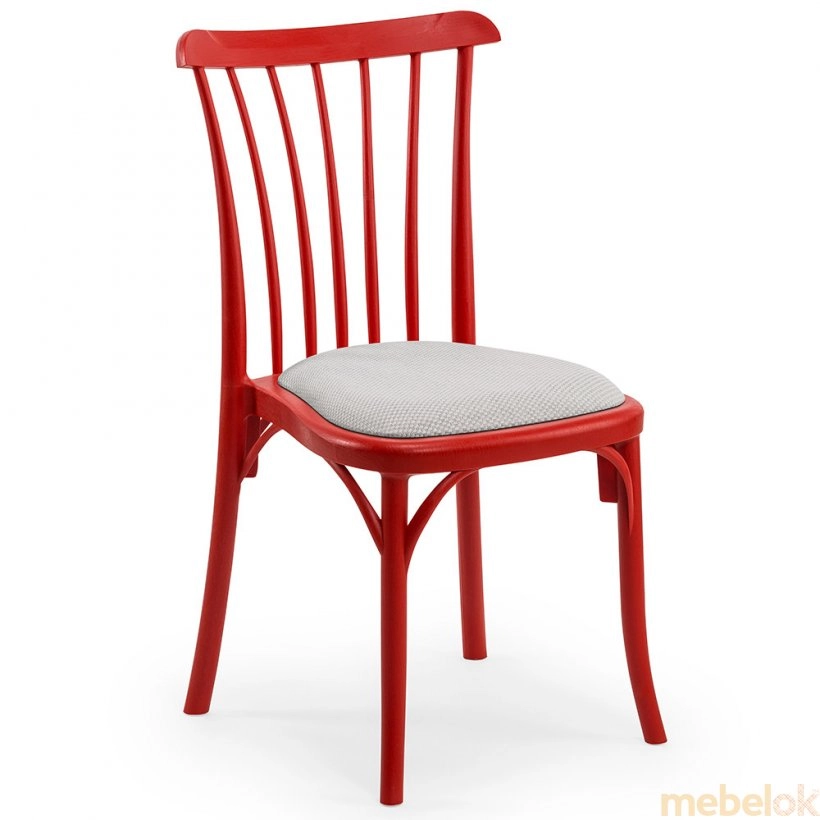 стул с видом в обстановке (Стул Gozo Pad красный)