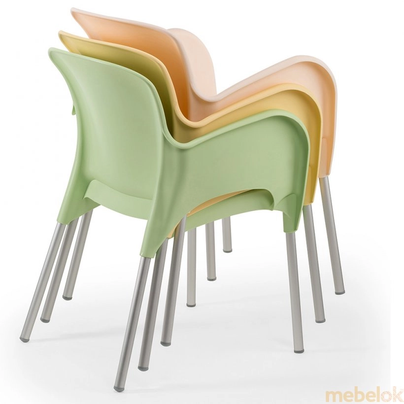 стул с видом в обстановке (Кресло Mars светло зеленое)