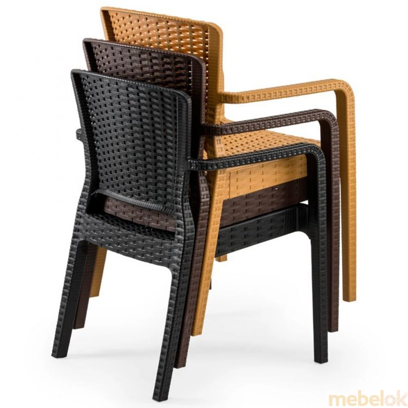 стул с видом в обстановке (Кресло Antares цвет дерево)