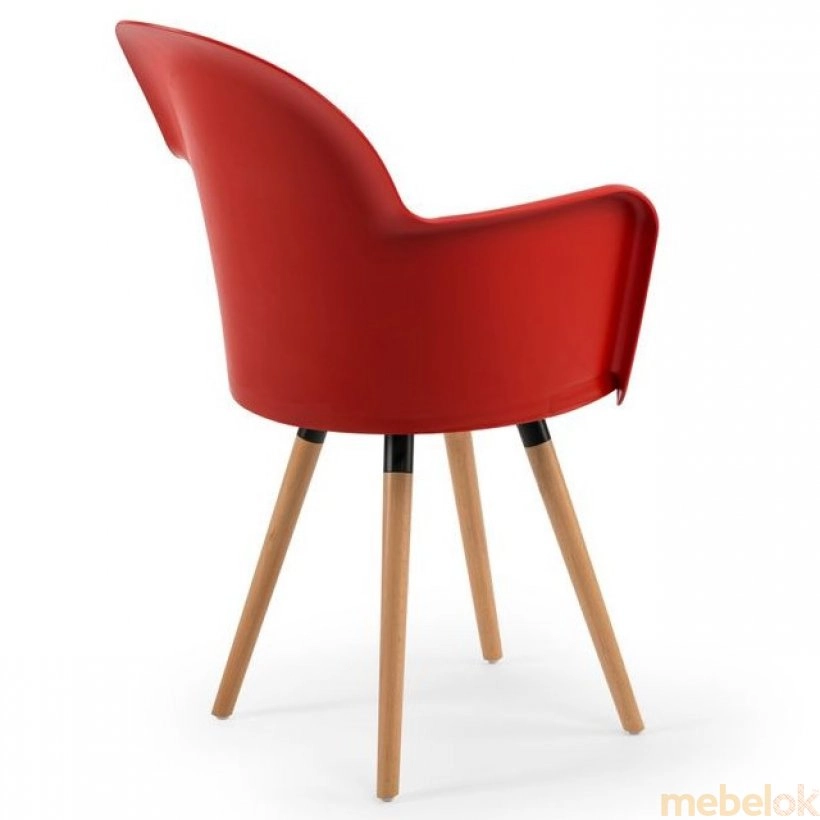 стул с видом в обстановке (Кресло Gora-N ножки буковые красное)