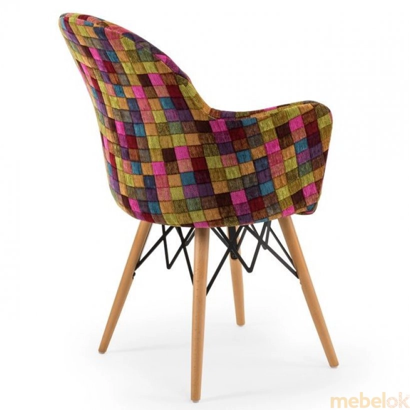 стул с видом в обстановке (Кресло Gora-V ножки буковые, сиденье с тканью COLOURBOX 7700)