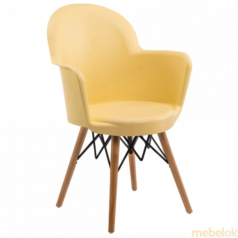 Кресло Gora-V ножки буковые желтое