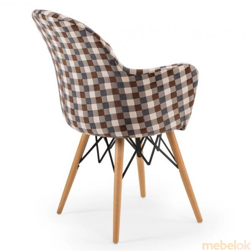 стул с видом в обстановке (Кресло Gora-V ножки буковые, сиденье с тканью ARTNUVO 46094 - V5)