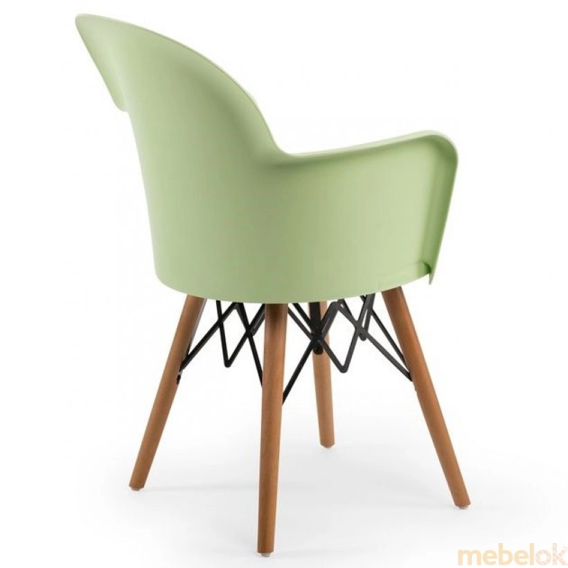 Кресло Gora-V ножки буковые светло-зеленое с другого ракурса
